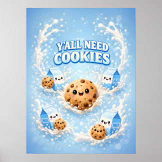 Poster Biscoito Fofo Kawaii Humor Doce