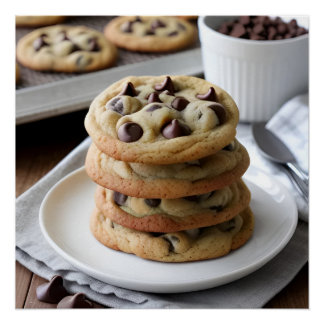 Pôster Biscoitos com Gotinhas de Chocolate