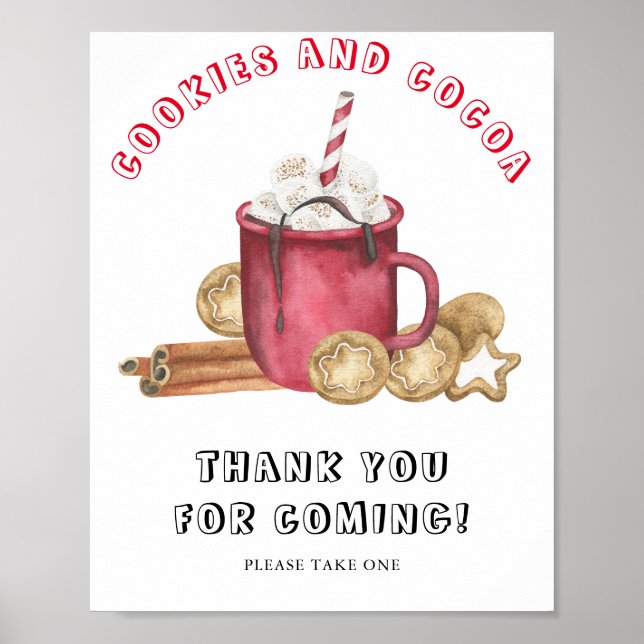 Poster Biscoitos de gengibre COM CACAU - Obrigado por vir (Frente)