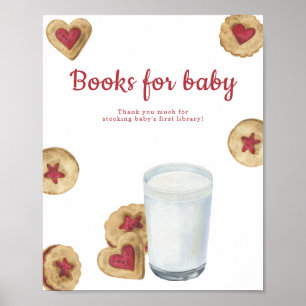 Poster Biscoitos de Leite Festa de Bebê Livros para bebê