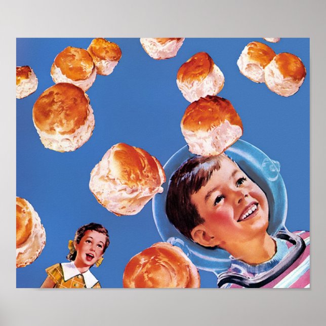 Poster Biscoitos de Menino do Astronauta Retroativo (Frente)