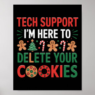 Poster Biscoitos de Natal de Suporte Técnico Mulheres Hom