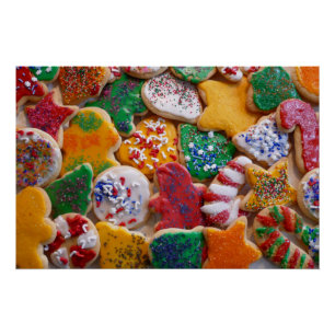 Pôster Biscoitos de Natal I Confeitaria Colorida de Féria