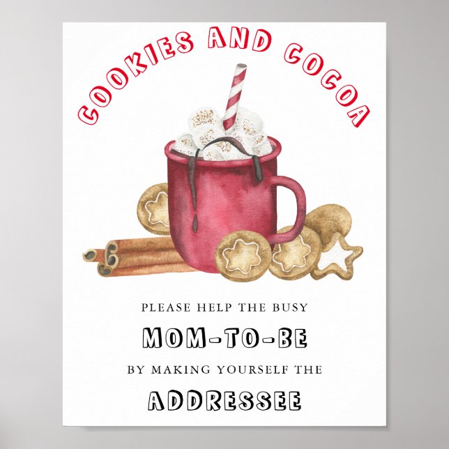 Poster Biscoitos e cacau - Ajude a futura mãe ocupada (Frente)