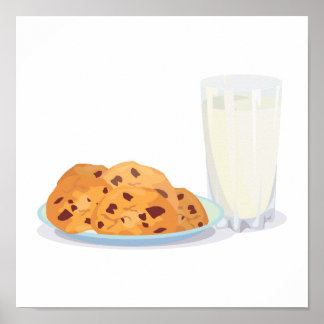 Poster biscoitos e leite