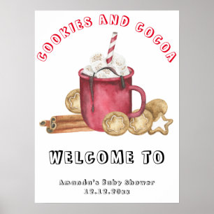 Poster Biscoitos e marshmallows de cacau Chá de bebê