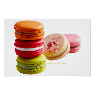 Pôster Biscoitos Macaroon de SlipperyJoe, comida empilhad
