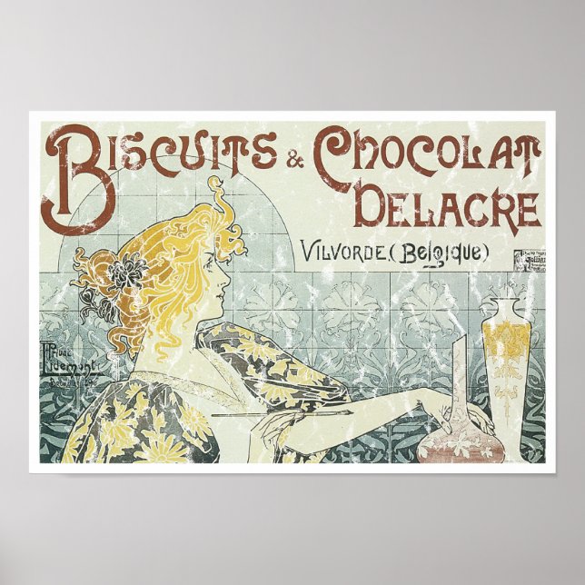 Poster Biscuits & Chocolate Delacre - distressed (Frente)