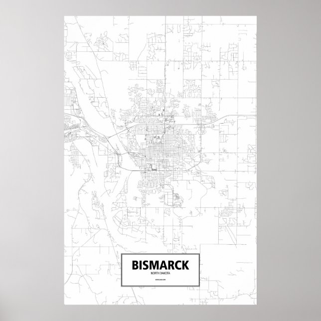 Pôster Bismarck, Dacota do Norte (preto a branco) (Frente)