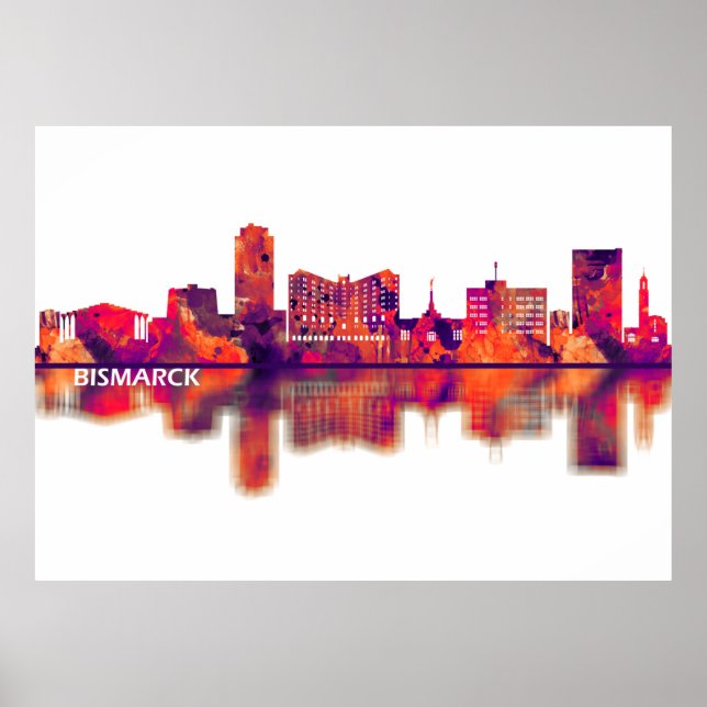 Poster Bismarck North Dakota Skyline (Frente)