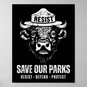 Poster Bison Bear Salva Nosso Campo Anti Trump Men