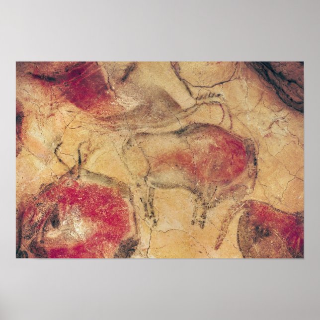 Poster Bisons, das Cavernas de Altamira, c.15000 BC (Frente)