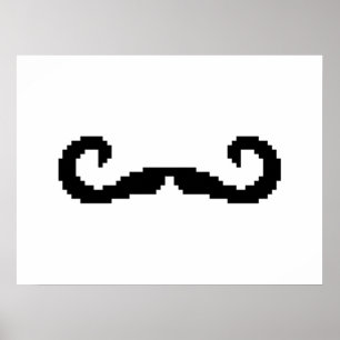 Poster Bit Pixel Handlebar Mustache