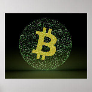 Pôster Bitcoin binário