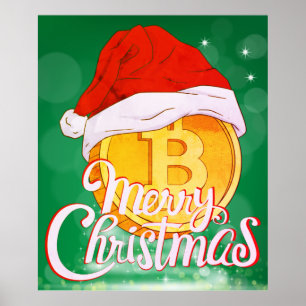 Poster Bitmoeda de Natal - Presente para Comerciantes do 