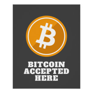 Pôster Bitmoney aceite aqui - criptomoeda digital