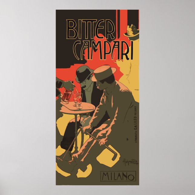 Poster Bitter Campari por Adolfo Hohenstein (Frente)