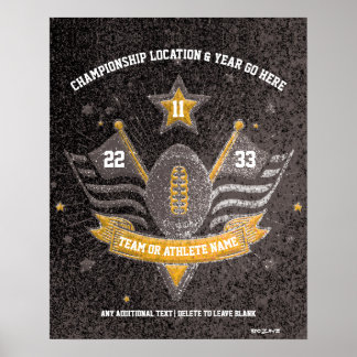 Poster Blac e Dourado Campeonato do Esporte Glitter