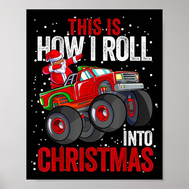 Poster Black African American Santa Claus Monster Truck C (Frente)