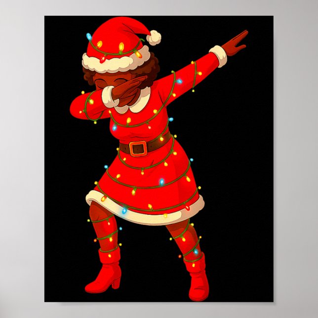 Poster Black African Girl American Melanin Christmas Mrs  (Frente)