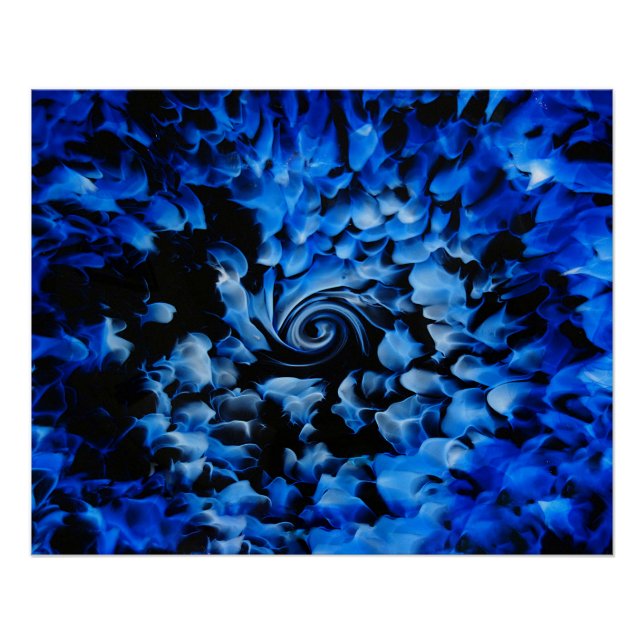 Pôster Black And Blue Glass Abstract  (Frente)