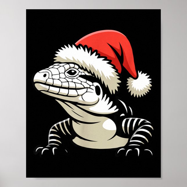 Poster Black And White Argentine Tegu Christmas Ugly Xmas (Frente)