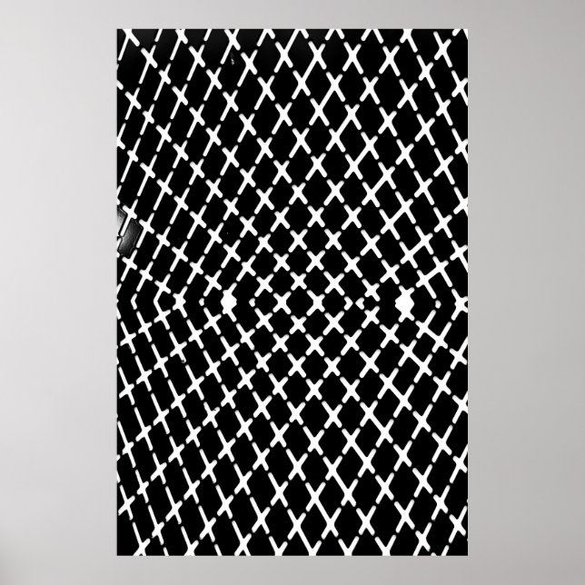 Poster Black and white checkered illustration (Frente)