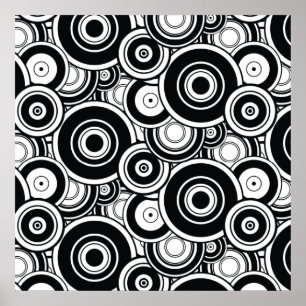 Pôster Black and White Circles