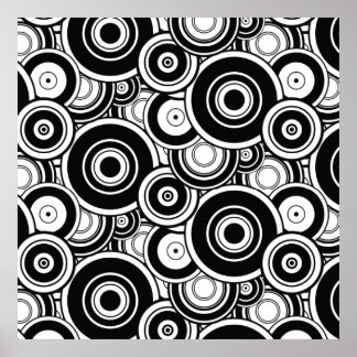 Pôster Black and White Circles