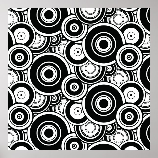 Pôster Black and White Circles (Frente)