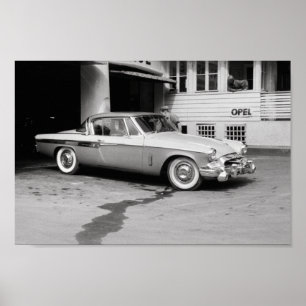 Poster Black and White Classic Car 1968 Europe