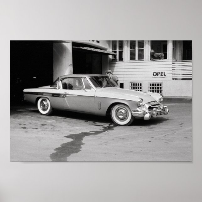 Poster Black and White Classic Car 1968 Europe (Frente)