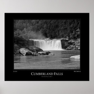 Poster Black And White Cumberland Falls