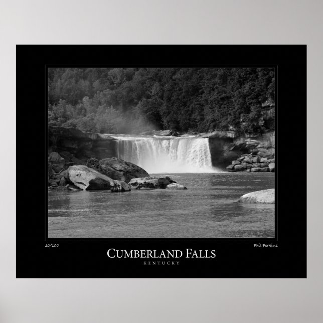 Poster Black And White Cumberland Falls (Frente)