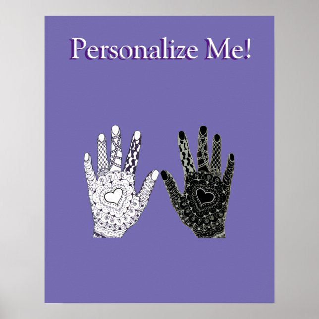 Pôster Black and White Friendship Hands (Frente)