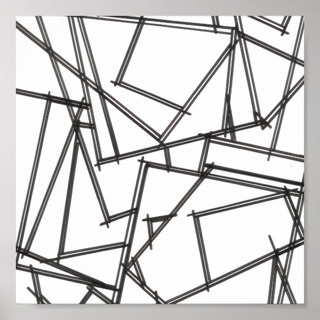 Poster Black And White Geometric-Modern Minimalist  (Frente)