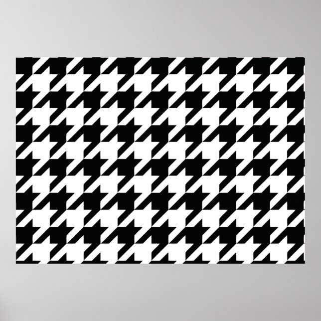 Poster Black and White Houdstooth Pattern (Frente)
