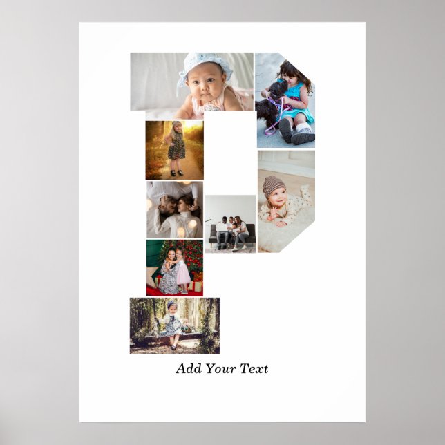 Poster Black and White Letter P Photo Collage (Frente)
