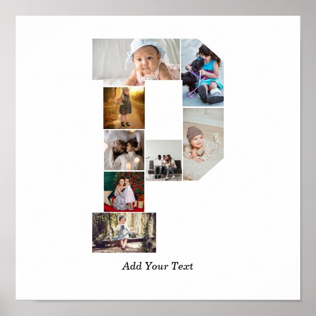 Poster Black and White Letter P Photo Collage (Frente)