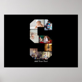 Poster Black and White Letter S Photo Collage