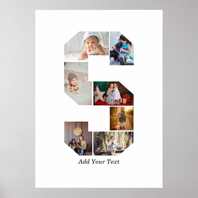 Poster Black and White Letter S Photo Collage (Frente)