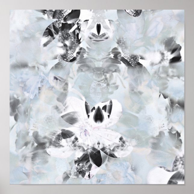 Poster Black and white luxurious abstract modern art (Frente)