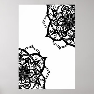 Poster Black and White Mandala