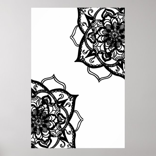 Poster Black and White Mandala (Frente)