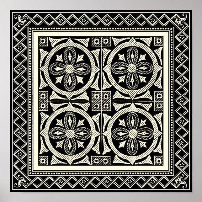 Poster Black and White Mandala Motif by Vision Studio (Frente)