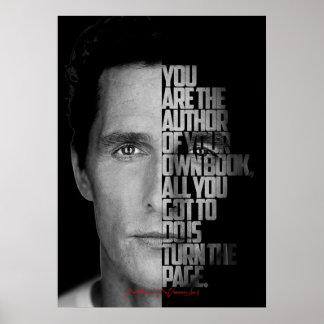 Poster Black and white Matthew McConaughey quote