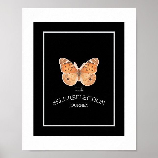 Poster Black and White Minimal Self Reflection Guided  (Frente)