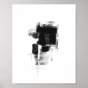 Poster Black and White Minimum Abstrato Art n.o 111