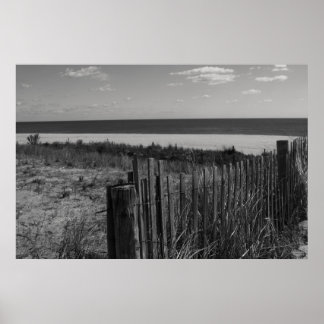 Poster Black and White New Jersey Beach