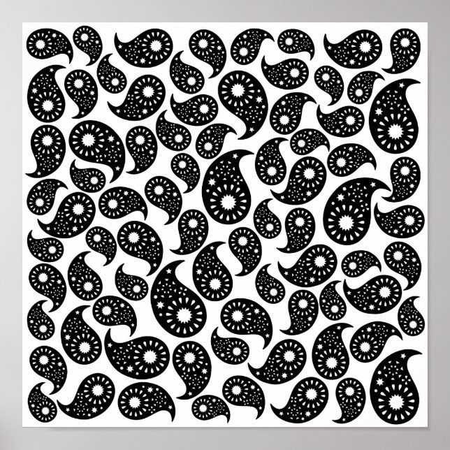 Poster Black and White Paisley. (Frente)